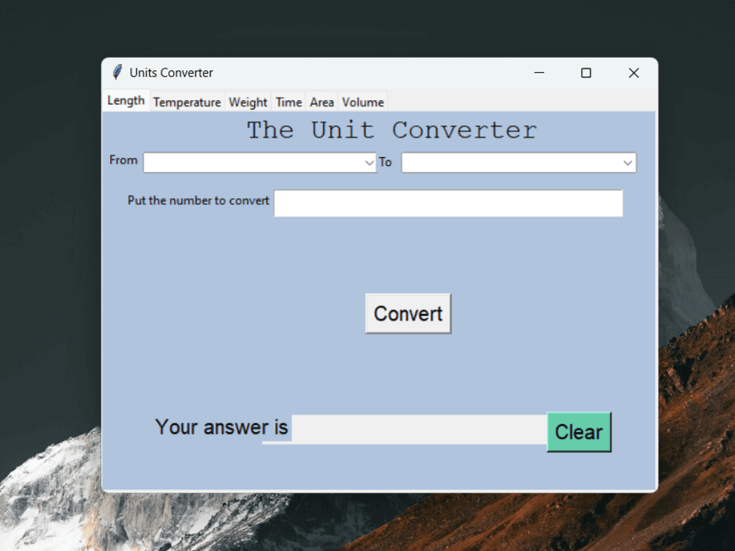 Python Unit Converter